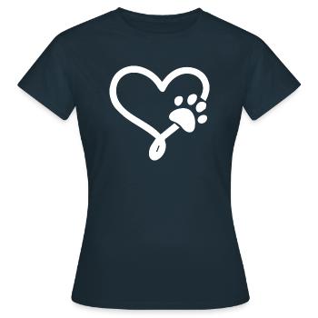 Chien chien - T-shirt Femme - marine - Devant - AI Model Female 172 dark (172cm)