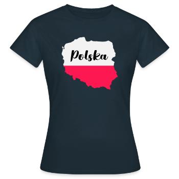 Pologne Polska - T-shirt Femme - marine - Devant - AI Model Female 172 dark (172cm)