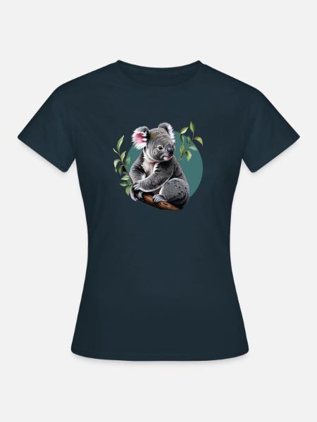 süßer Koala auf einem Baum - Frauen T-Shirt - Navy