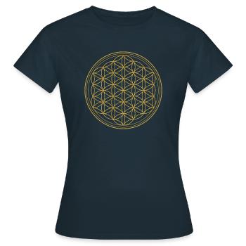 Blume des Lebens - Flower of Life T-Shirt & Access - Frauen T-Shirt - Navy - Vorne - AI Model Female 172 dark (172cm)