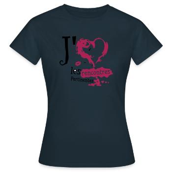 aime love rencontres pertinentes sexe humour - T-shirt Femme - marine - Devant - AI Model Female 172 dark (172cm)