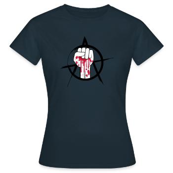 Logo de poing sanglant - T-shirt Femme - marine - Devant - AI Model Female 172 dark (172cm)