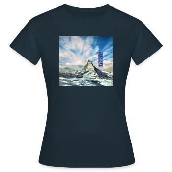 Zermatt - Frauen T-Shirt - Navy - Vorne - AI Model Female 172 dark (172cm)