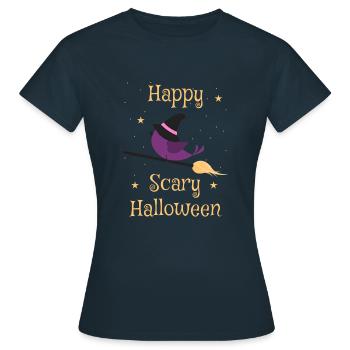 scary halloween - Women's T-Shirt - navy - Front - AI Model Female 172 dark (172cm)