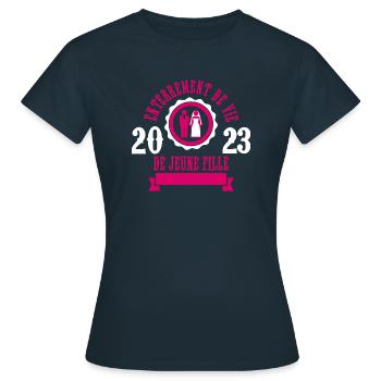 Hochzeit Braut JGA 2023 Junggesellinenabschied - Frauen T-Shirt - Navy - Vorne - AI Model Female 172 dark (172cm)
