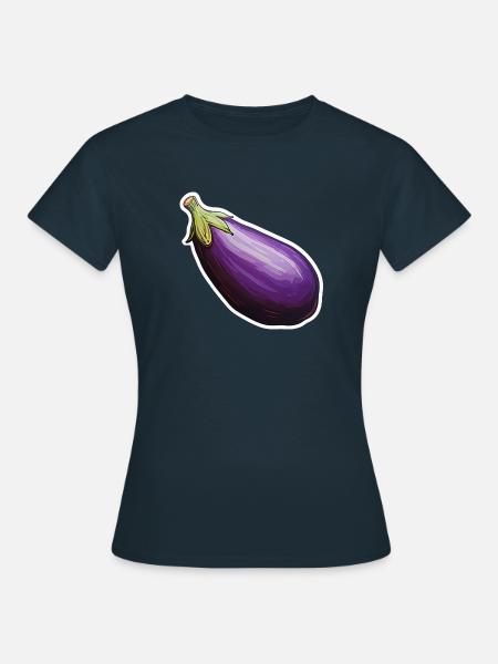 Aubergine violett - Frauen T-Shirt - Navy