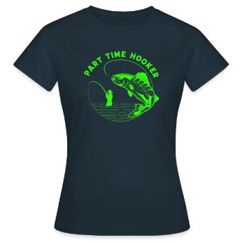 Fisch Angeln See Meer Angeln Fauna Exotisch - Frauen T-Shirt - Navy - Vorne - AI Model Female 172 dark (172cm)