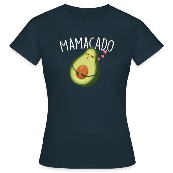 Mamacado - Kreative Schwangerschaftsankündigung - Frauen T-Shirt - Navy - Vorne - AI Model Female 172 dark (172cm)