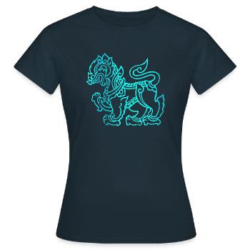 Dragon asie - T-shirt Femme - marine - Devant - AI Model Female 172 dark (172cm)