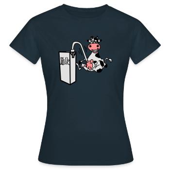 milkcow - Frauen T-Shirt - Navy - Vorne - AI Model Female 172 dark (172cm)