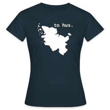 to hus. Schleswig-Holstein - Frauen T-Shirt - Navy - Vorne - AI Model Female 172 dark (172cm)