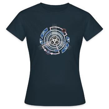 Tech Design Zukunft Technikfreaks - Frauen T-Shirt - Navy - Vorne - AI Model Female 172 dark (172cm)