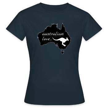 Australian Love Kangaroo - T-shirt Femme - marine - Devant - AI Model Female 172 dark (172cm)