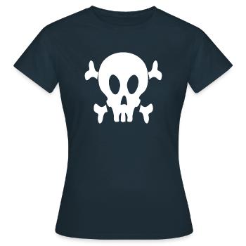 Crâne Chemise Tournesol Bandana Floral Squelette - T-shirt Femme - marine - Devant - AI Model Female 172 dark (172cm)