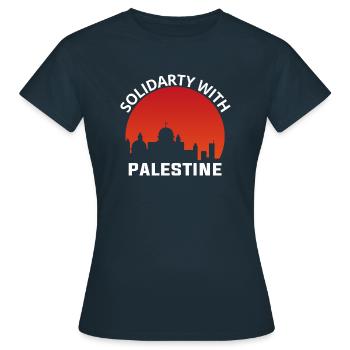 En solidarité avec la Palestine. - T-shirt Femme - marine - Devant - AI Model Female 172 dark (172cm)
