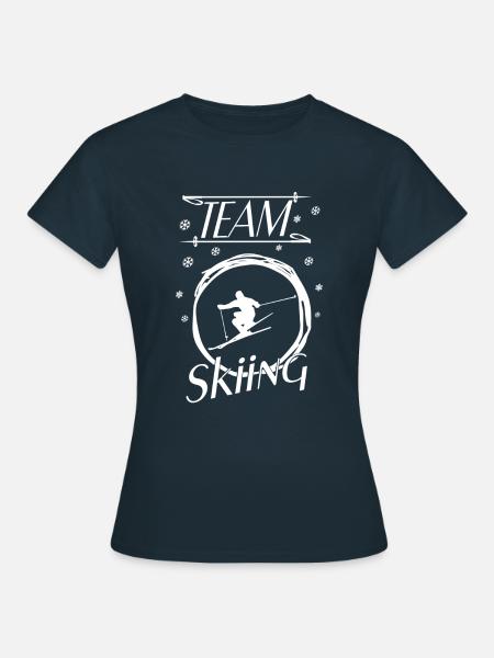 Ski Skiing Team Skiing - Frauen T-Shirt - Navy
