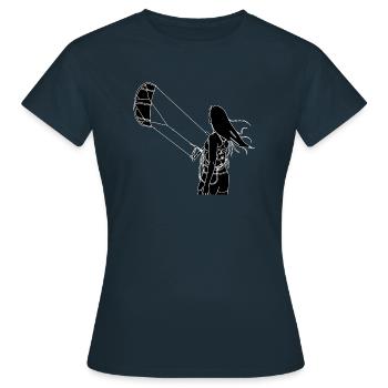 Kitegirl noir et blanc - T-shirt Femme - marine - Devant - AI Model Female 172 dark (172cm)