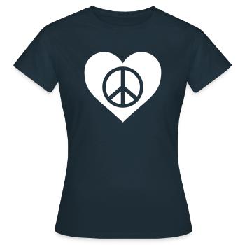 Heart Peace Peace - Women's T-Shirt - navy - Front - AI Model Female 172 dark (172cm)