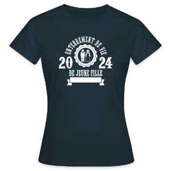 Hochzeit Braut JGA 2024 Junggesellinenabschied - Frauen T-Shirt - Navy - Vorne - AI Model Female 172 dark (172cm)