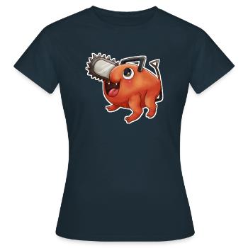 puppy with chainsaw - Women's T-Shirt - navy - Front - AI Model Female 172 dark (172cm)