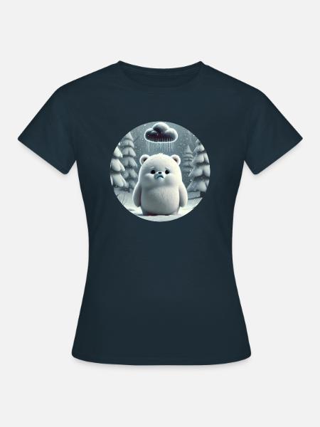 Eisbär im eisigen Regen - Frauen T-Shirt - Navy