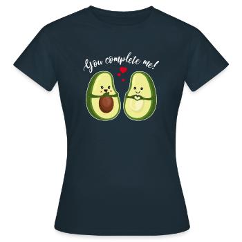 Tu me fais compléter couple Amour Saint-Valentin - T-shirt Femme - marine - Devant - AI Model Female 172 dark (172cm)