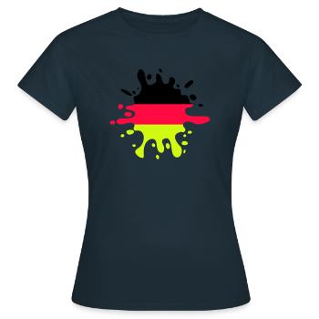 farbklecks deutschland - Frauen T-Shirt - Navy - Vorne - AI Model Female 172 dark (172cm)