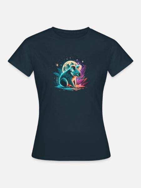 Magischer Koala im Mondschein - Frauen T-Shirt - Navy