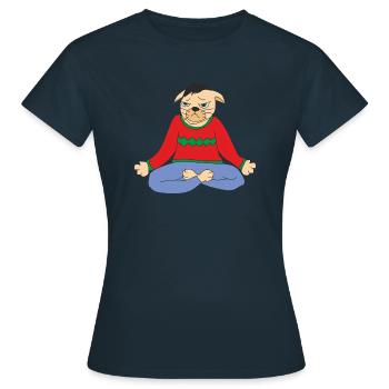 Chat sérieux - T-shirt Femme - marine - Devant - AI Model Female 172 dark (172cm)