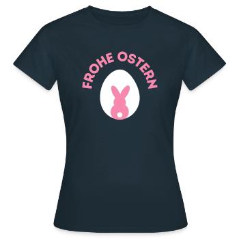 Frohe Ostern / Ostern - Frauen T-Shirt - Navy - Vorne - AI Model Female 172 dark (172cm)
