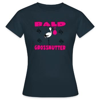 KAHLE GROSSMUTTER - Frauen T-Shirt - Navy - Vorne - AI Model Female 172 dark (172cm)
