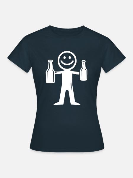 Strichmännchen Bier - Frauen T-Shirt - Navy