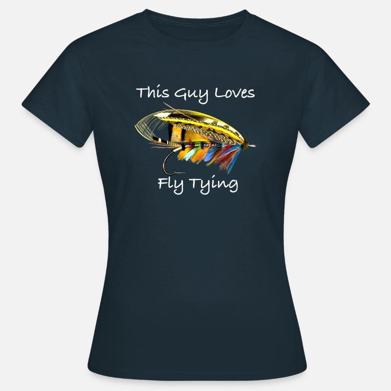 This Guy Loves Fly Tying Ghost fly No1 - Women's T-Shirt - navy