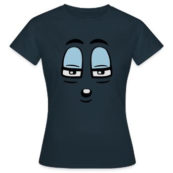 Visage comique sceptique Regard critique - T-shirt Femme - marine - Devant - AI Model Female 172 dark (172cm)