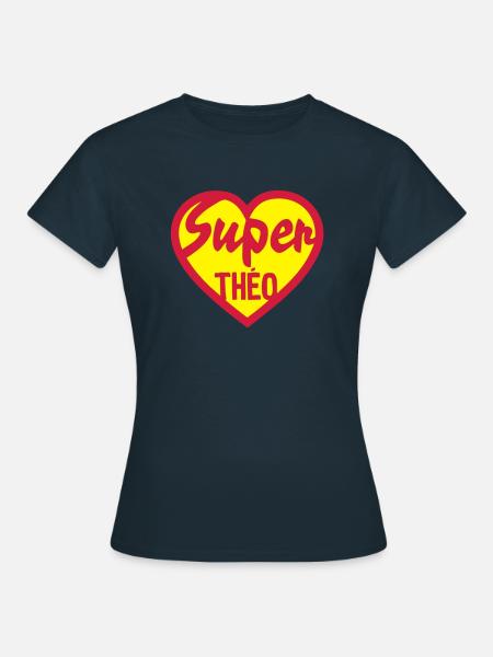 theo Super Herz Liebe Herz - Frauen T-Shirt - Navy