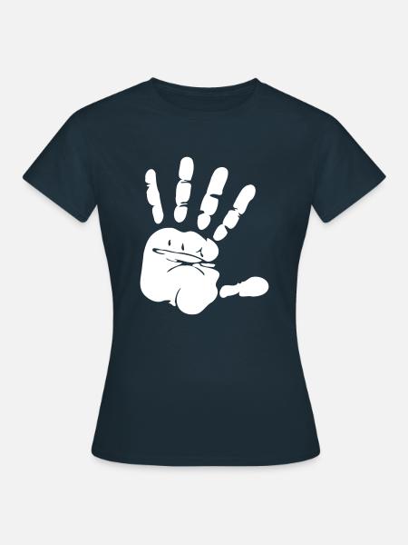 Hand Fingerabdruck Tatort Design als Vektor Grafik - Frauen T-Shirt - Navy