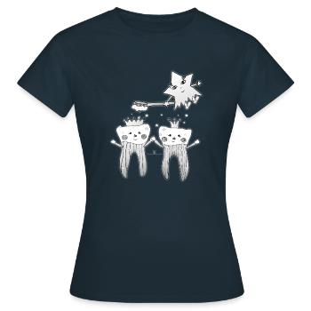 Gesunde Zähne - Frauen T-Shirt - Navy - Vorne - AI Model Female 172 dark (172cm)