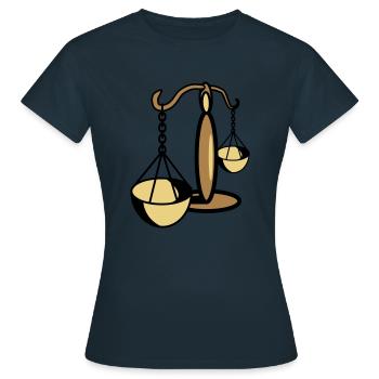 Waage Horoskop sternzeichen - Frauen T-Shirt - Navy - Vorne - AI Model Female 172 dark (172cm)