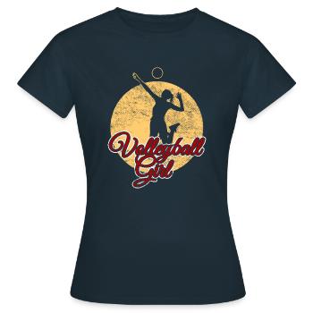 Volleyball Player Girl - Women's T-Shirt - navy - Front - AI Model Female 172 dark (172cm)