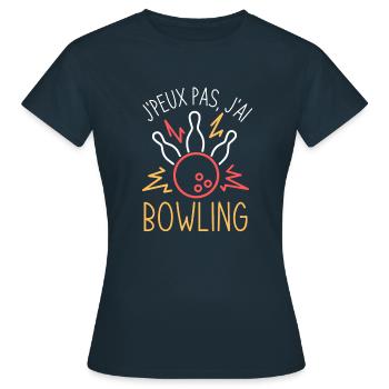 Bowling - T-shirt Femme - marine - Devant - AI Model Female 172 dark (172cm)