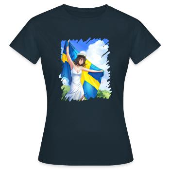 Remise des diplômes de la classe 2024 Fête de remise des diplômes du lycée - T-shirt Femme - marine - Devant - AI Model Female 172 dark (172cm)