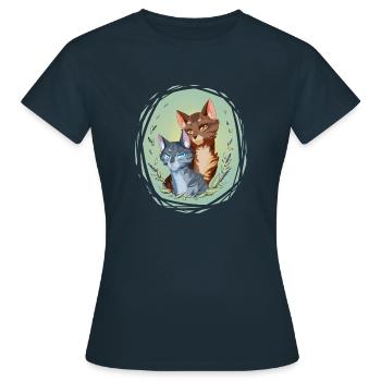 Plume de geai Jay Feather Leafpool Leaf Lake Cats - T-shirt Femme - marine - Devant - AI Model Female 172 dark (172cm)