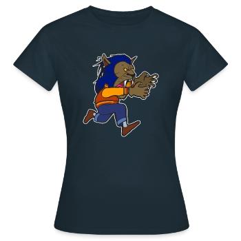 Michael Werewolf Halloween Thriller Night - T-shirt Femme - marine - Devant - AI Model Female 172 dark (172cm)