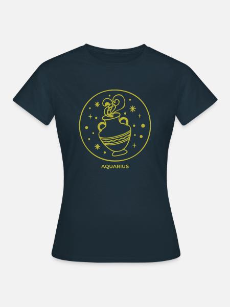 Sternzeichen Wassermann Astrologie Geschenk - Frauen T-Shirt - Navy
