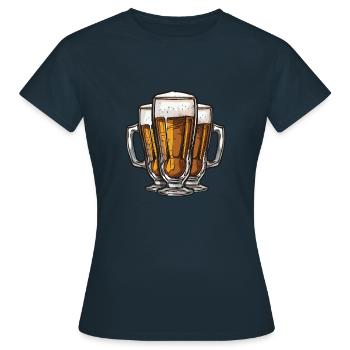 Beer Drinking Drinking - Women's T-Shirt - navy - Front - AI Model Female 172 dark (172cm)