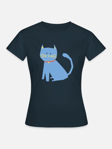 Blaue Katze - Frauen T-Shirt - Navy