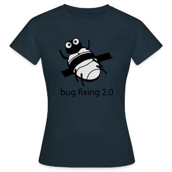 bug fixing 2.0 - Frauen T-Shirt - Navy - Vorne - AI Model Female 172 dark (172cm)