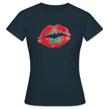 Kiss (Morocco) - Women's T-Shirt - navy - Front - AI Model Female 172 dark (172cm)