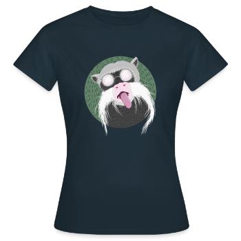 Funny monkey with beard and glasses - Women's T-Shirt - navy - Front - AI Model Female 172 dark (172cm)