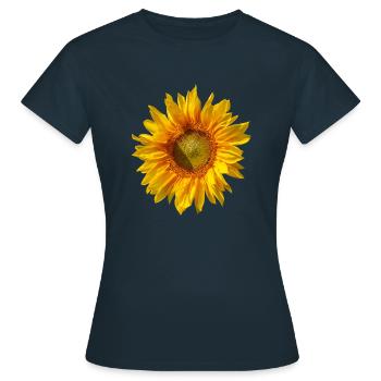 Sonnenblume - Frauen T-Shirt - Navy - Vorne - AI Model Female 172 dark (172cm)